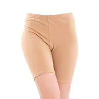 YEZI Shorts for Women | Girls | Ladies - Combo Pack of 3 Stretchable Shorts for Women for Gym, Yoga, Cycling and Sports Activities (Beige, Orange, Purple)-thumb1