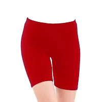YEZI Shorts for Women | Girls | Ladies - Combo Pack of 3 Stretchable Shorts for Women for Gym, Yoga, Cycling and Sports Activities (Beige, Orange, RED)-thumb3