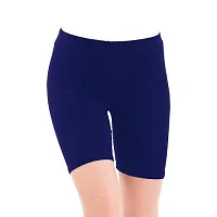 YEZI Shorts for Women | Girls | Ladies - Combo Pack of 3 Stretchable Shorts for Women for Gym, Yoga, Cycling and Sports Activities (Blue, Green, Orange)-thumb1
