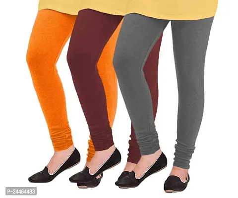 Elegant Woolen Solid Leggings For Women And Girls- Pack Of 3