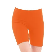 YEZI Shorts for Women | Girls | Ladies - Combo Pack of 3 Stretchable Shorts for Women for Gym, Yoga, Cycling and Sports Activities (White, Maroon, Orange)-thumb3