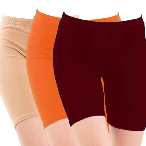 YEZI Shorts for Women | Girls | Ladies - Combo Pack of 3 Stretchable Shorts for Women for Gym, Yoga, Cycling and Sports Activities
