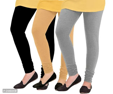 Elegant Woolen Solid Leggings For Women And Girls- Pack Of 3-thumb0