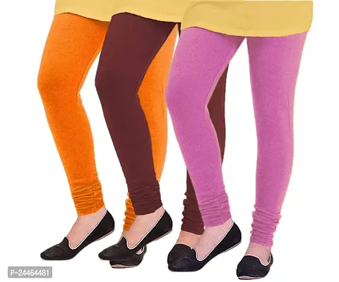 Elegant Woolen Solid Leggings For Women And Girls- Pack Of 3