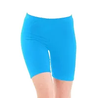 YEZI Shorts for Women | Girls | Ladies - Combo Pack of 3 Stretchable Shorts for Women for Gym, Yoga, Cycling and Sports Activities (Beige, Black, SkyBlue)-thumb3