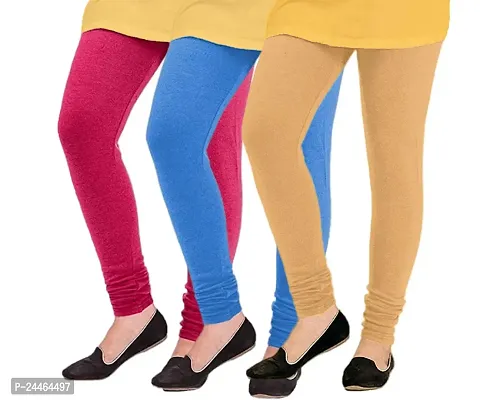 Elegant Woolen Solid Leggings For Women And Girls- Pack Of 3