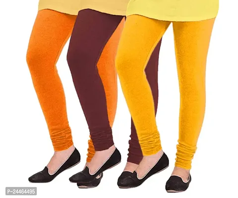 Elegant Woolen Solid Leggings For Women And Girls- Pack Of 3