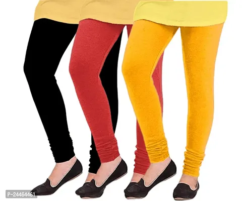 Elegant Woolen Solid Leggings For Women And Girls- Pack Of 3