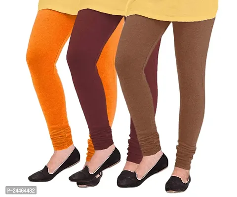 Elegant Woolen Solid Leggings For Women And Girls- Pack Of 3