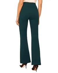 High Waist Bell Bottom Trouser/Wide Leg  Trouser for Women  Girls (Colour: Teal)-thumb1