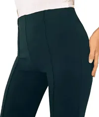 High Waist Bell Bottom Trouser/Wide Leg  Trouser for Women  Girls (Colour: Teal)-thumb3