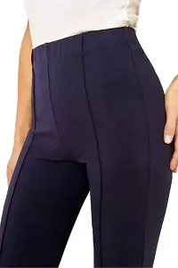 High Waist Bell Bottom Trouser/Wide Leg  Trouser for Women  Girls (Color: Navy Blue)-thumb3