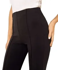 High Waist Bell Bottom Trouser/Wide Leg Trouser/Flared Trouser for Women  Girls (Color : Black :Navy Blue)-thumb2