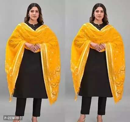 Beautiful Yellow Silk Dupattas For Women Pack Of 2