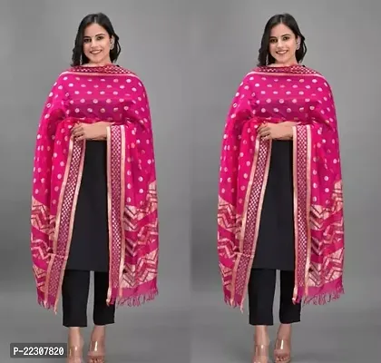 Beautiful Pink Silk Dupattas For Women Pack Of 2