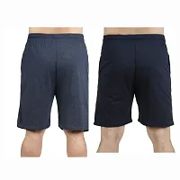 Stylish Cotton Blend Combo Of Light Blue and Navy Blue Shorts For Men-thumb2