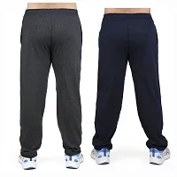 Stylish combo of grey and black cotton blend track pants for men-thumb2