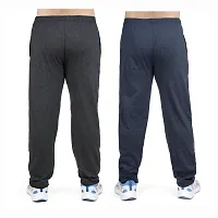 Stylish combo of light blue and grey cotton blend track pants for men-thumb2