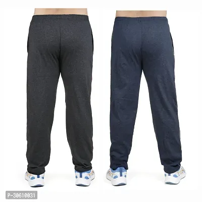 Stylish combo of light blue and grey cotton blend track pants for men-thumb3