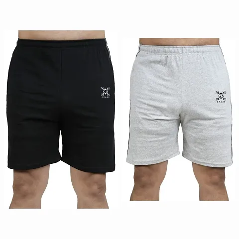 Stylish Cotton Blend Combo Shorts For Men Pack of 2