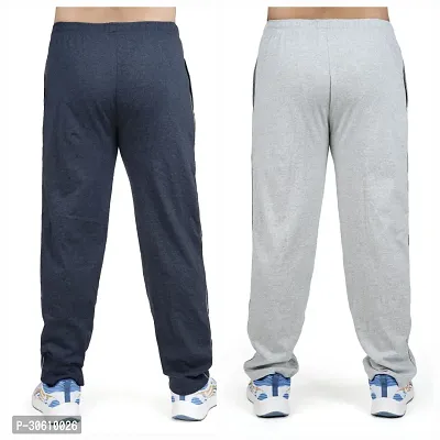 Stylish combo of silver and light blue cotton blend track pants for men-thumb3