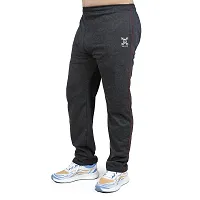 Stylish grey  cotton blend track pants for men-thumb1