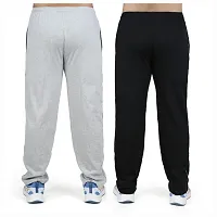 Stylish combo of silver and black cotton blend track pants for men-thumb2