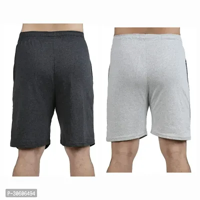 Stylish Cotton Blend Combo Of Silver and Grey Shorts For Men-thumb3