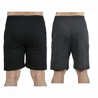 Stylish Cotton Blend Combo Of Grey and Black Shorts For Men-thumb2