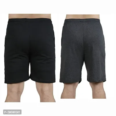 Stylish Cotton Blend Combo Of Grey and Black Shorts For Men-thumb3