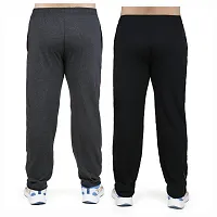 Stylish combo of navy blue and grey cotton blend track pants for men-thumb1