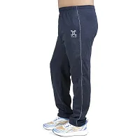 Stylish light blue cotton blend track pants for men-thumb1