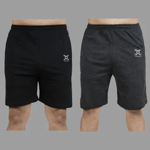 Stylish Cotton Blend Combo Shorts For Men Pack of 2