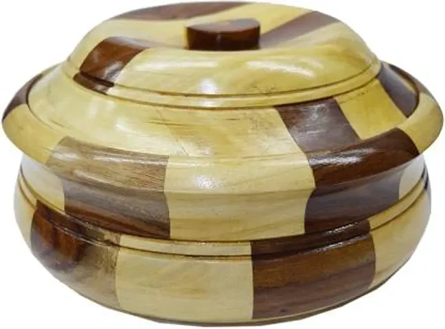 MDZ? - Modern Decorative Zone - Handcrafted Wooden Chapati/Bread/Roti Serving Box with Dual Color for Kitchen & Dinning Table, Size : 24 x 24 x 12 Centimetre