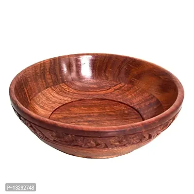 Wooden Design Bowl  Serving Bowl  Multipurpose Bowl  Dry Fruit Bowl  Cereal Bowl  Dessert Bowl  Kitchen Bowl  Salad Bowl  Dining Bowl  Soup Bowl  Serving Set (6 Inch)-thumb0