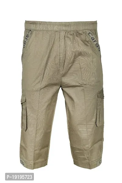 Classic Cotton Solid cargo capri for Men-thumb0