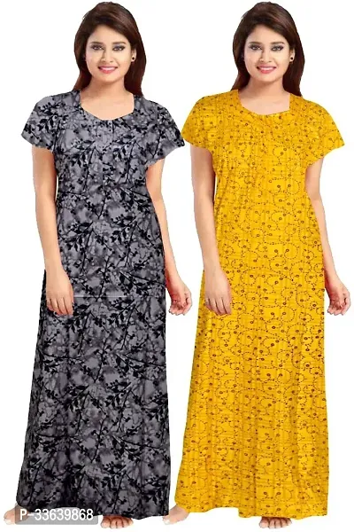 Printed Nighty for Women Pack of 2-thumb0