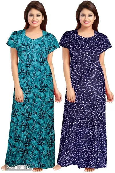 Printed Nighty for Women Pack of 2-thumb0