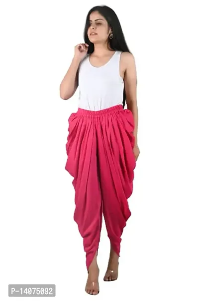 Women Solid Dusty Pink Viscose Harem Dhoti pants – Cherrypick