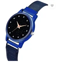 Fashionable Black Dial Metal Analog Watch For Women-thumb1