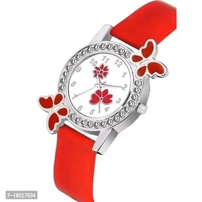 Stylish Red PU Analog Watches For Women And Girls-thumb2