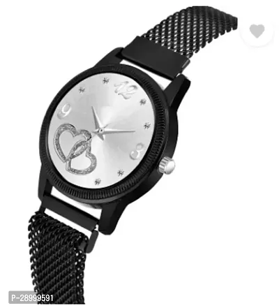 Fashionable White Dial Metal Analog Watch For Women-thumb2