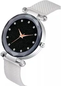 Fashionable Black Dial PU Analog Watch For Women-thumb2