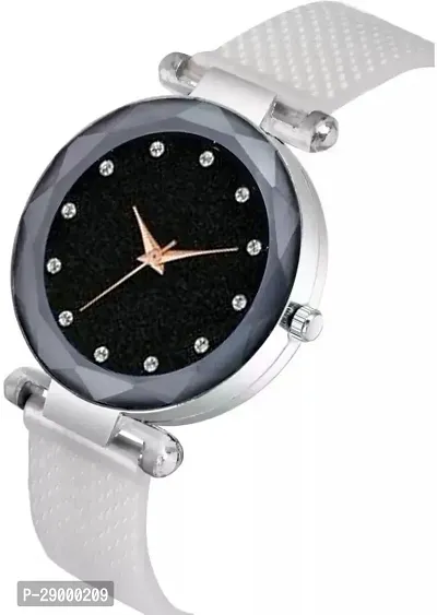 Fashionable Black Dial PU Analog Watch For Women-thumb3