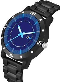 Stylish PU Blue Analog Watch For Men-thumb2