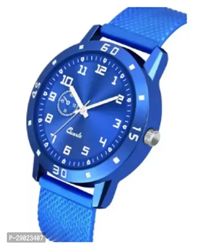 Stylish Blue PU Analog Watches For Men-thumb2