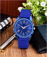 Stylish Blue PU Analog Watches For Men-thumb3