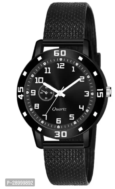 Fashionable Black Dial PU Analog Watch For Women-thumb2