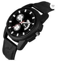 Stylish Black Genuine Leather Analog Watches For Men-thumb1