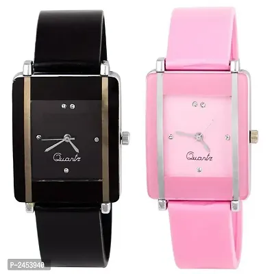 Combo Of 2 Black-Pink Watch For Women